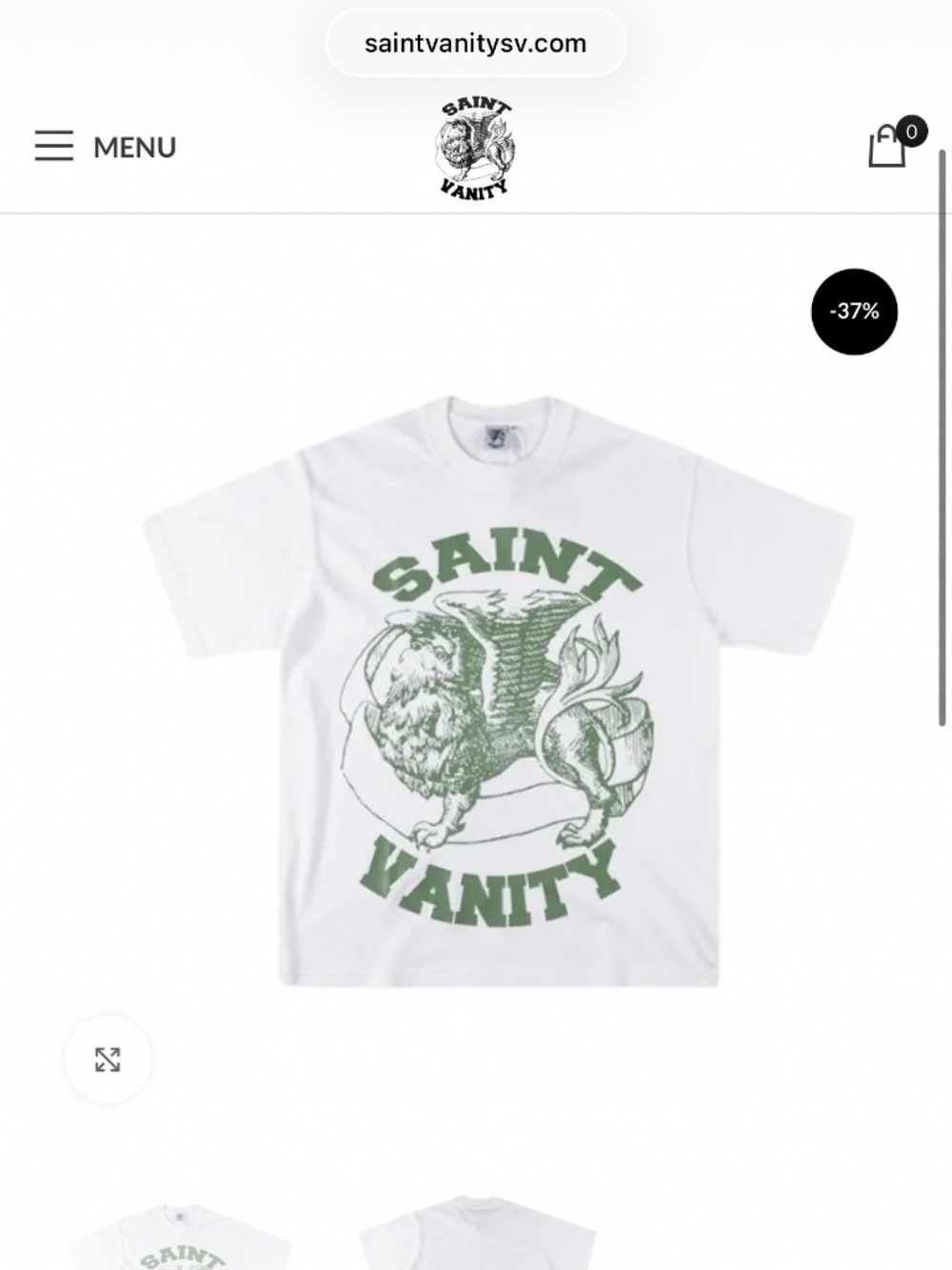 Saint Vanity Green Griffin White Tee